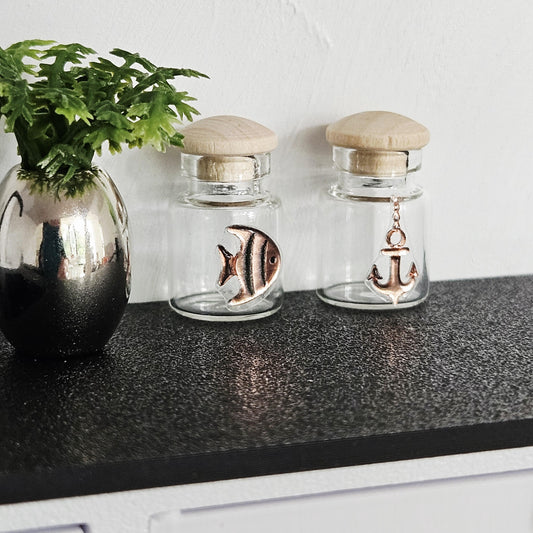 Fish & Anchor Jars – Set of 2 – alternate view 2 | 1:12 scale dolls house miniature