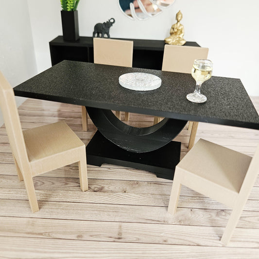 Half-Moon Dining Table – alternate view 2 | 1:12 scale dolls house miniature