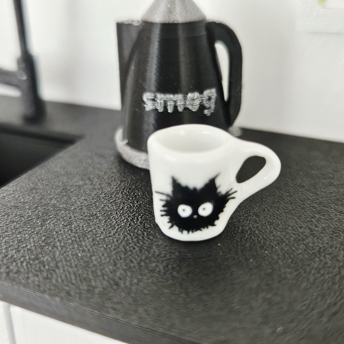 Dolls House Black Cat Mug Cat Lover Kitchen Accessory
