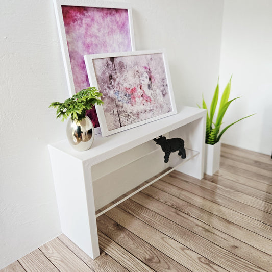 Console Table with Acrylic Shelf – alternate view 2 | 1:12 scale dolls house miniature