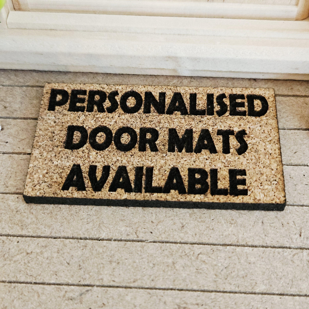 Dolls House Personalised Doormat | Engraved Cork Welcome Mat | Miniature Entrance Decor | 1:12 Scale
