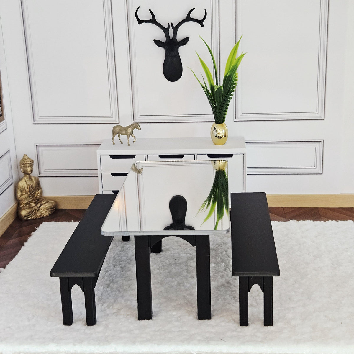 Dining Table & Bench Set – alternate view 11 | 1:12 scale dolls house miniature
