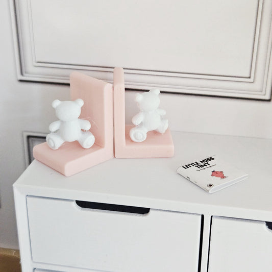 Teddy Bear Bookends – alternate view 2 | 1:12 scale dolls house miniature