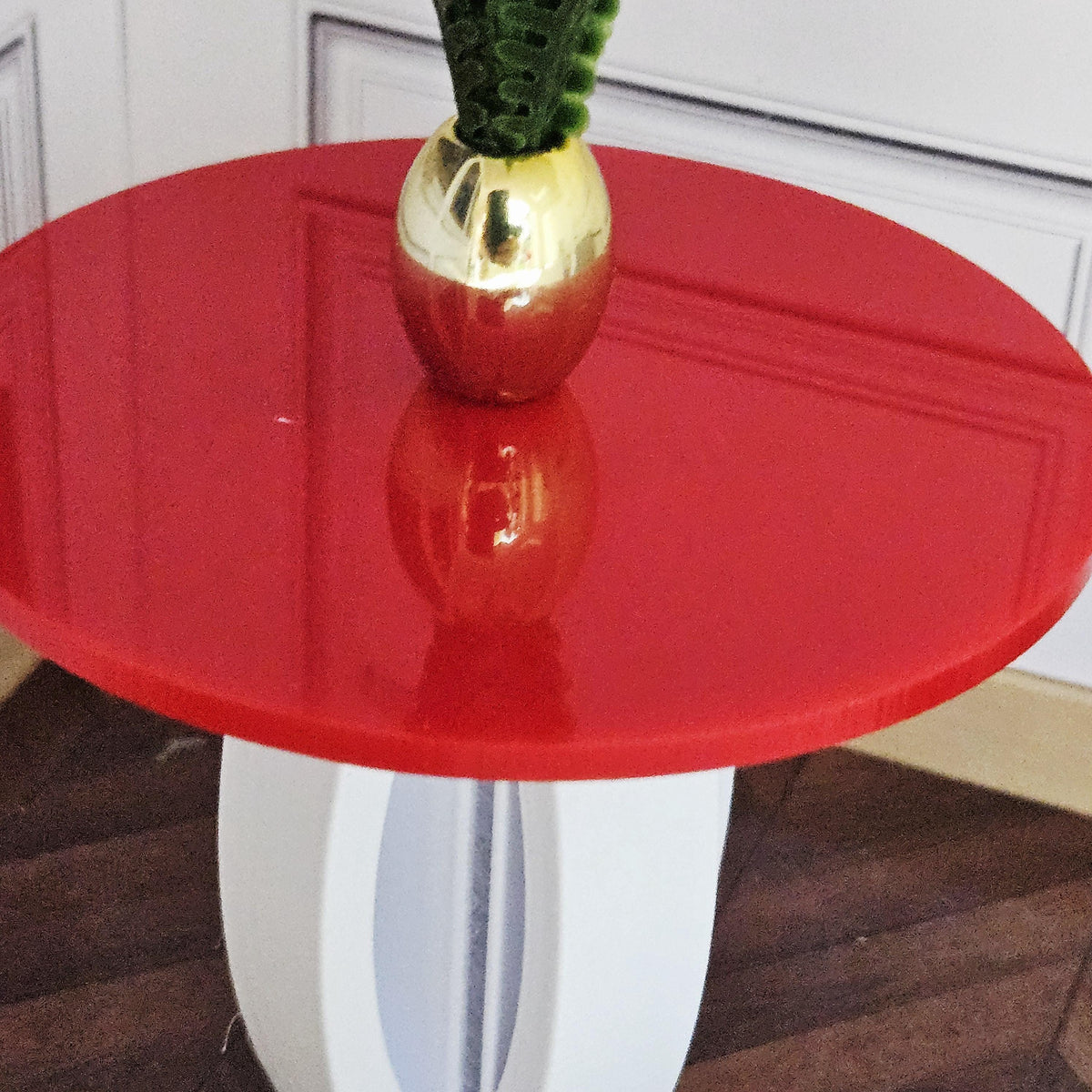 Modern Round Dolls House Table | Mirror or Solid Top | Contemporary Miniature Furniture | 1:12 Scale