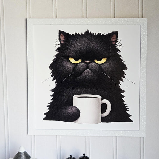 Black Cat with Mug Print – alternate view 2 | 1:12 scale dolls house miniature