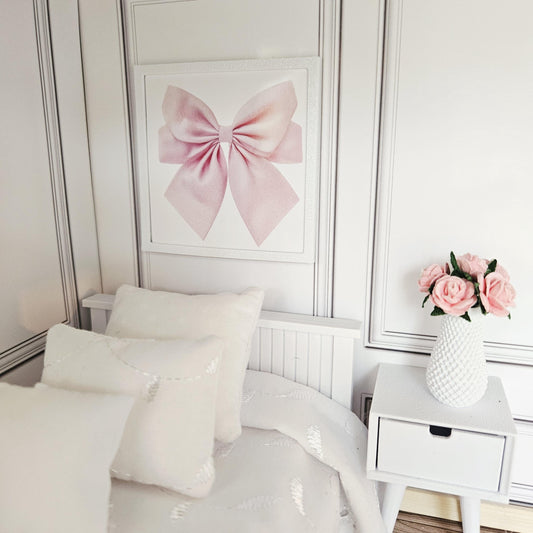 Pink Bow Print – alternate view 2 | 1:12 scale dolls house miniature