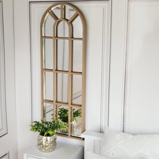 Arched Grid Wall Mirror – alternate view 2 | 1:12 scale dolls house miniature