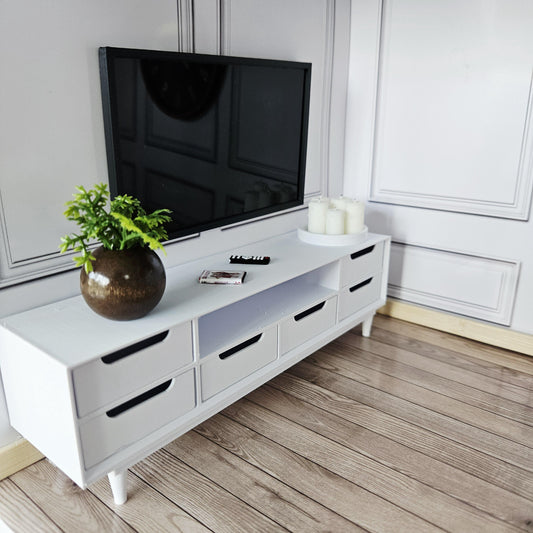 Modern TV Unit – alternate view 2 | 1:12 scale dolls house miniature