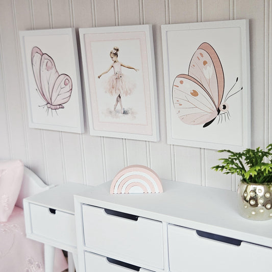 Butterflies & Ballerina Wall Art – alternate view 2 | 1:12 scale dolls house miniature