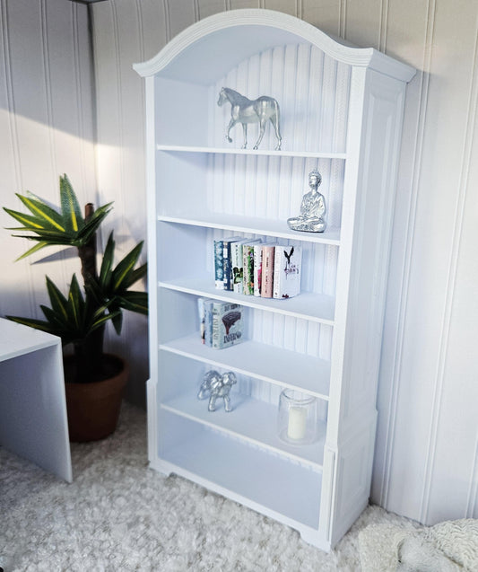6-Shelf Curved-Top Bookcase – alternate view 2 | 1:12 scale dolls house miniature