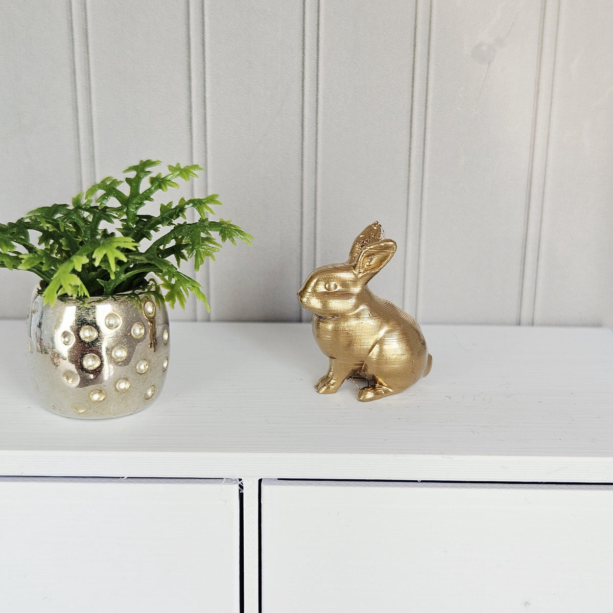 Dolls House Bunny Ornament | Miniature Rabbit Figure | Shelf Decor | 1:12 Scale