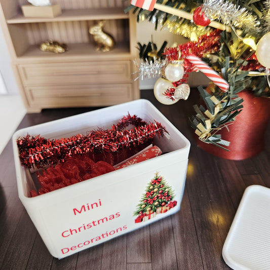 Christmas Decorations Box with Lights – alternate view 2 | 1:12 scale dolls house miniature