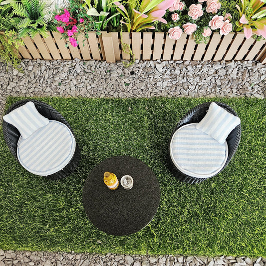 Black Garden Chair Set – alternate view 2 | 1:12 scale dolls house miniature