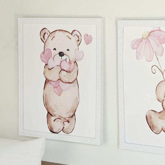 Teddy Bear Wall Art – Set of 2 – alternate view 2 | 1:12 scale dolls house miniature