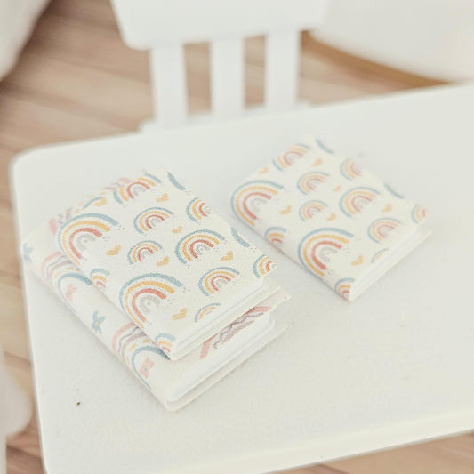 Rainbow Closed Books – Set of 3 – alternate view 2 | 1:12 scale dolls house miniature