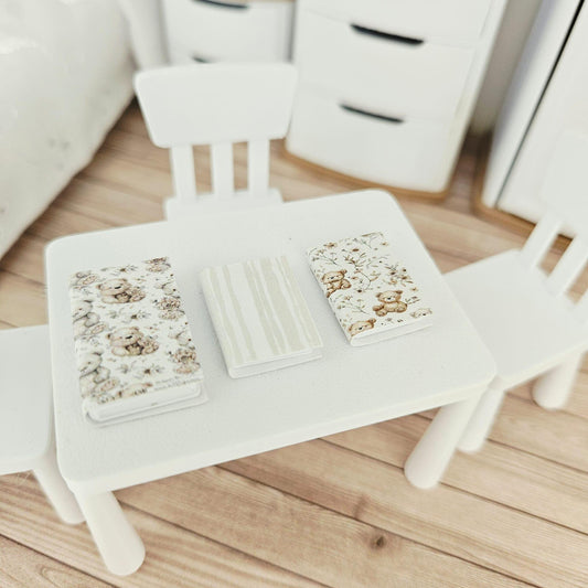 Teddy Bear Closed Books – Set of 3 – alternate view 2 | 1:12 scale dolls house miniature