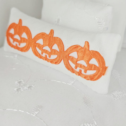 Halloween Pumpkin Cushion – alternate view 2 | 1:12 scale dolls house miniature