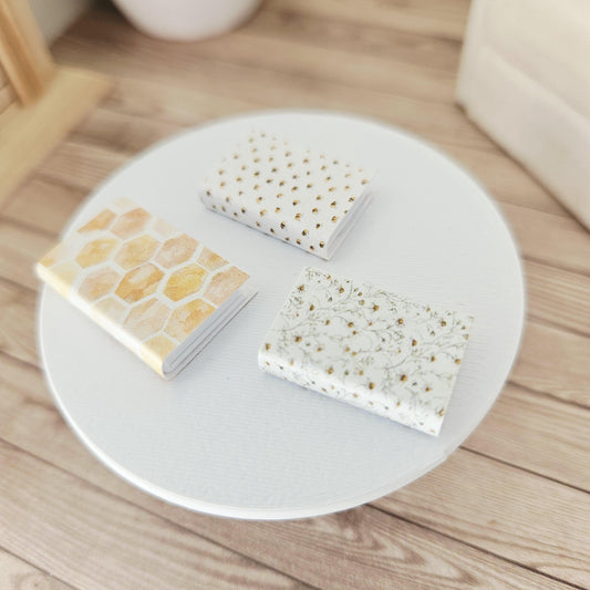 Bee Closed Books – Set of 3 – alternate view 2 | 1:12 scale dolls house miniature