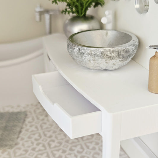 Vanity Stand with Stone-Effect Sink – alternate view 2 | 1:12 scale dolls house miniature