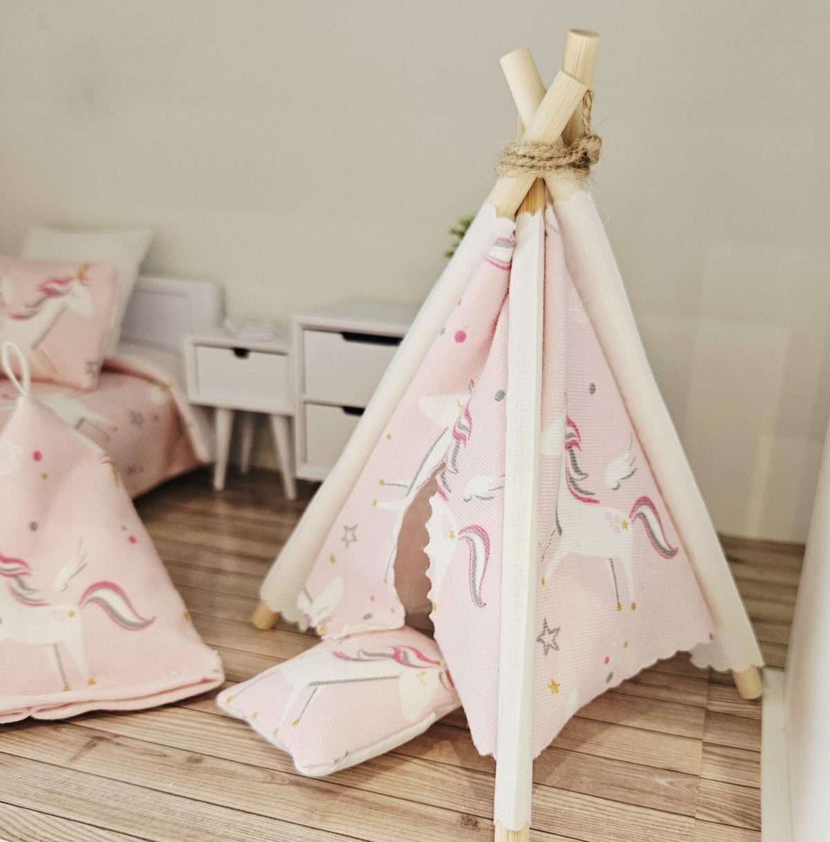 Unicorn Teepee – alternate view 7 | 1:12 scale dolls house miniature