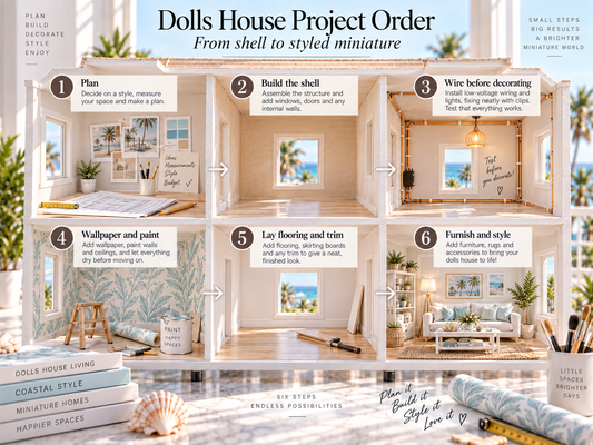 Dolls house project order from shell to finished miniature