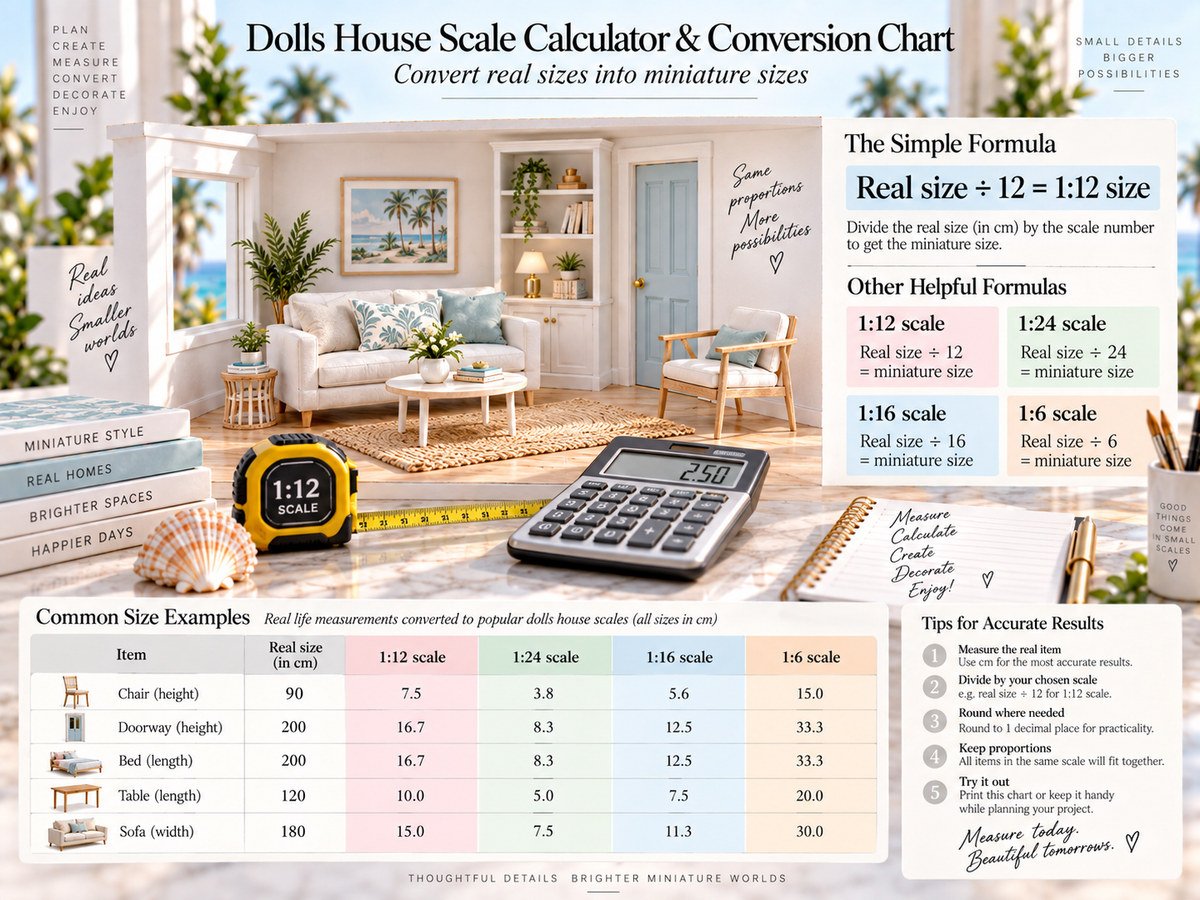 Dolls house scale calculator and conversion chart