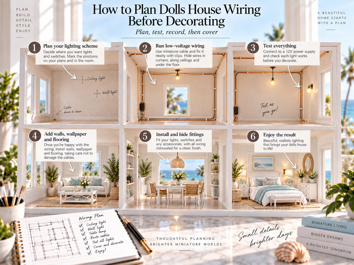 How to plan dolls house wiring before decorating