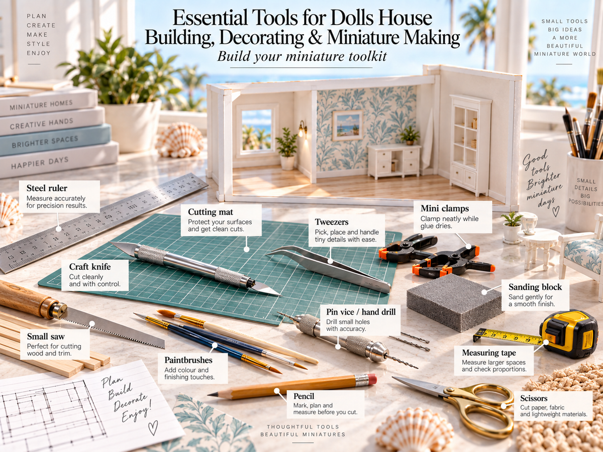 Essential tools for dolls house building and miniature making
