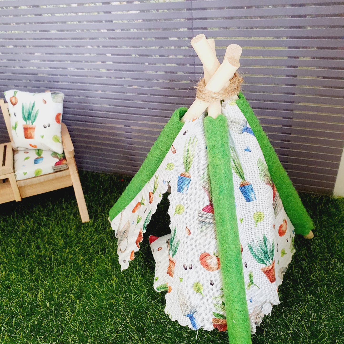 Dolls house Cute Garden TeePee / Tent, 12th scale tent, miniature teepee, Tipi, Tent