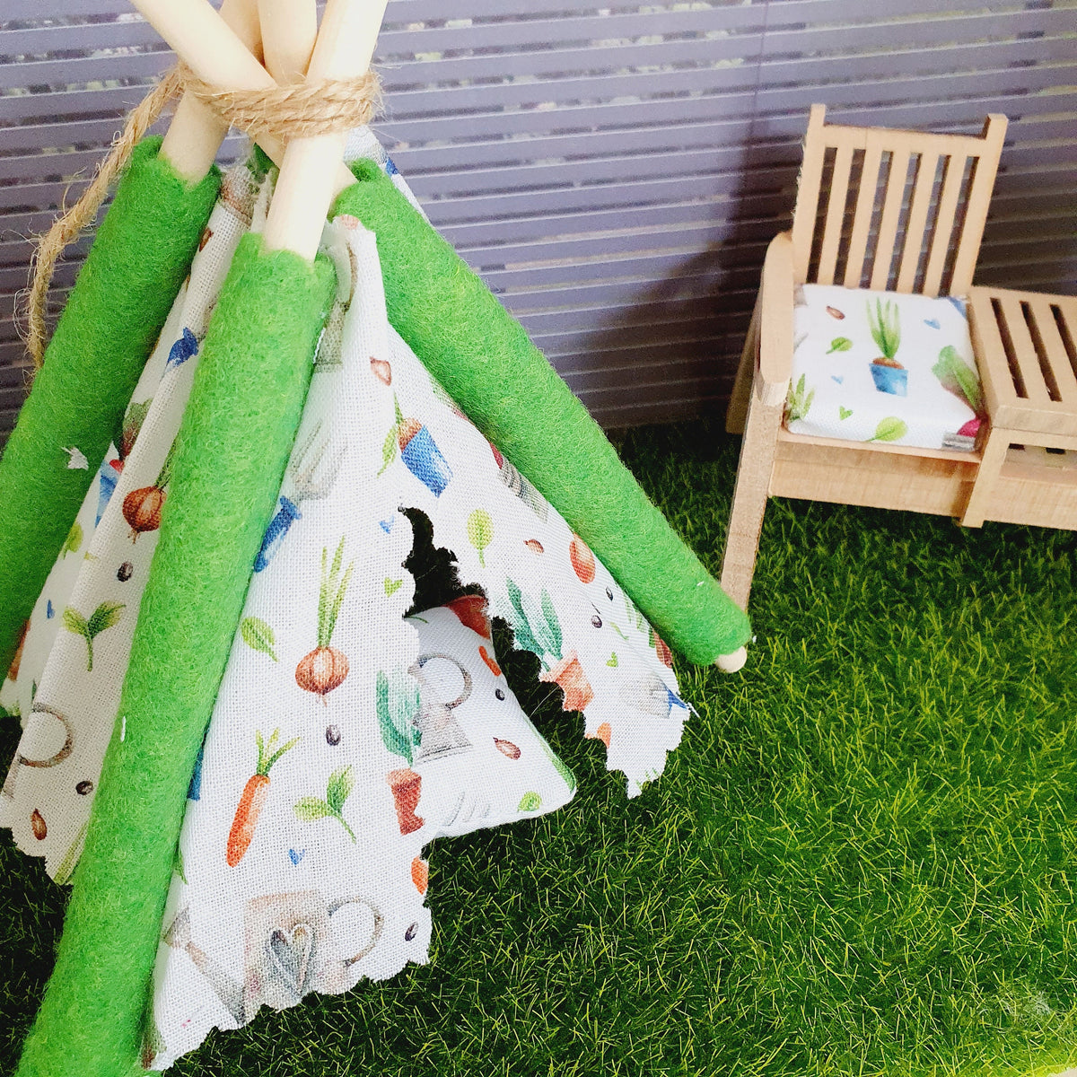 Dolls house Cute Garden TeePee / Tent, 12th scale tent, miniature teepee, Tipi, Tent