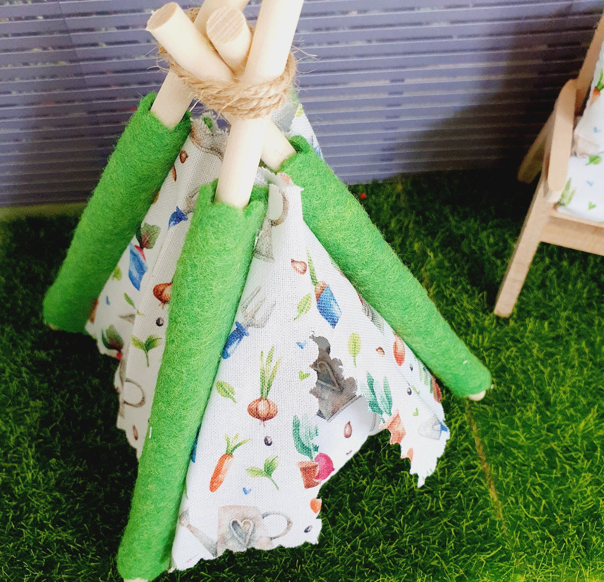 Dolls house Cute Garden TeePee / Tent, 12th scale tent, miniature teepee, Tipi, Tent