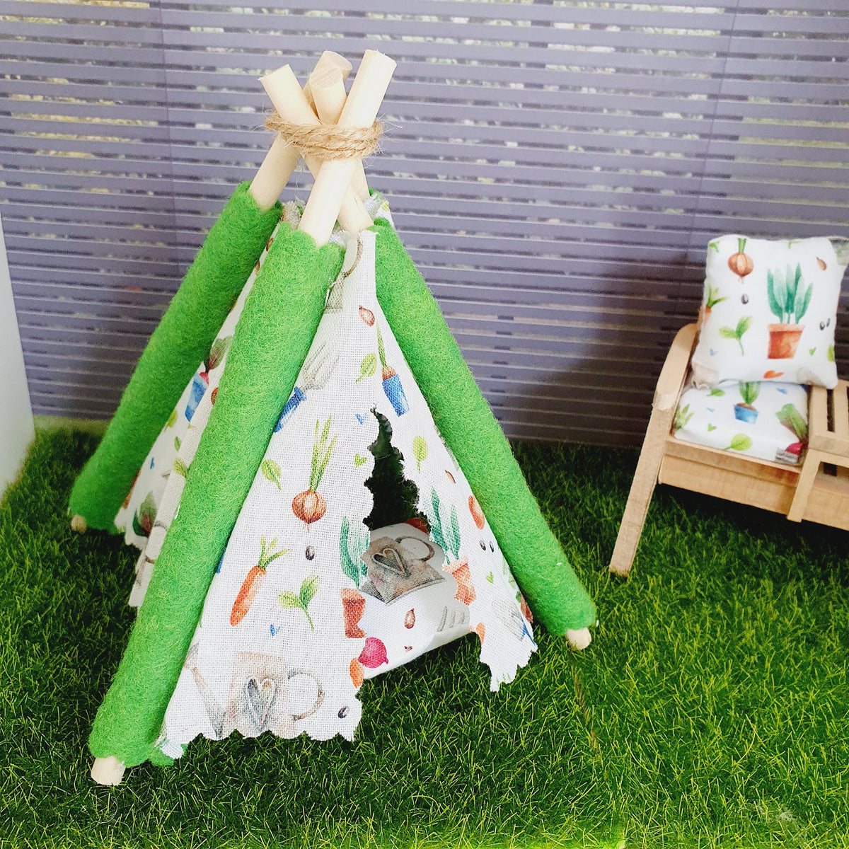 Dolls house Cute Garden TeePee / Tent, 12th scale tent, miniature teepee, Tipi, Tent