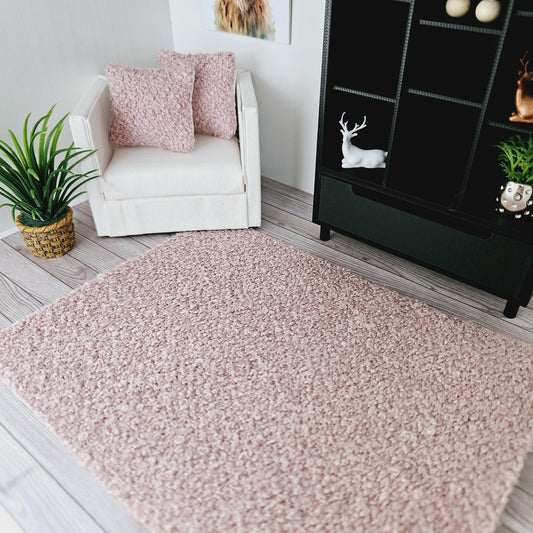 Dolls House Lovely Boucle Rug  | Choice of Colour | 1:12th Scale | Miniature Rugs