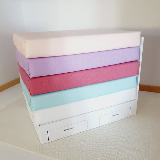 Dollhouse Double Mattress, Miniature Bed Accessory, Coloured Bedding, Dolls House Bedroom Decor, Mini Furniture, Handmade Design, 12th Scale