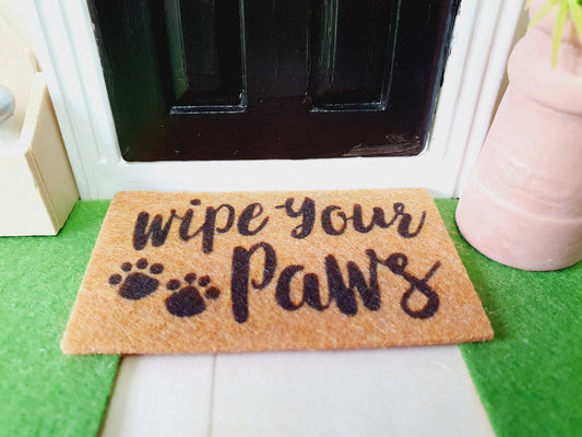 Dolls House Fabric Door Mat 1:12th Scale, Miniature mat