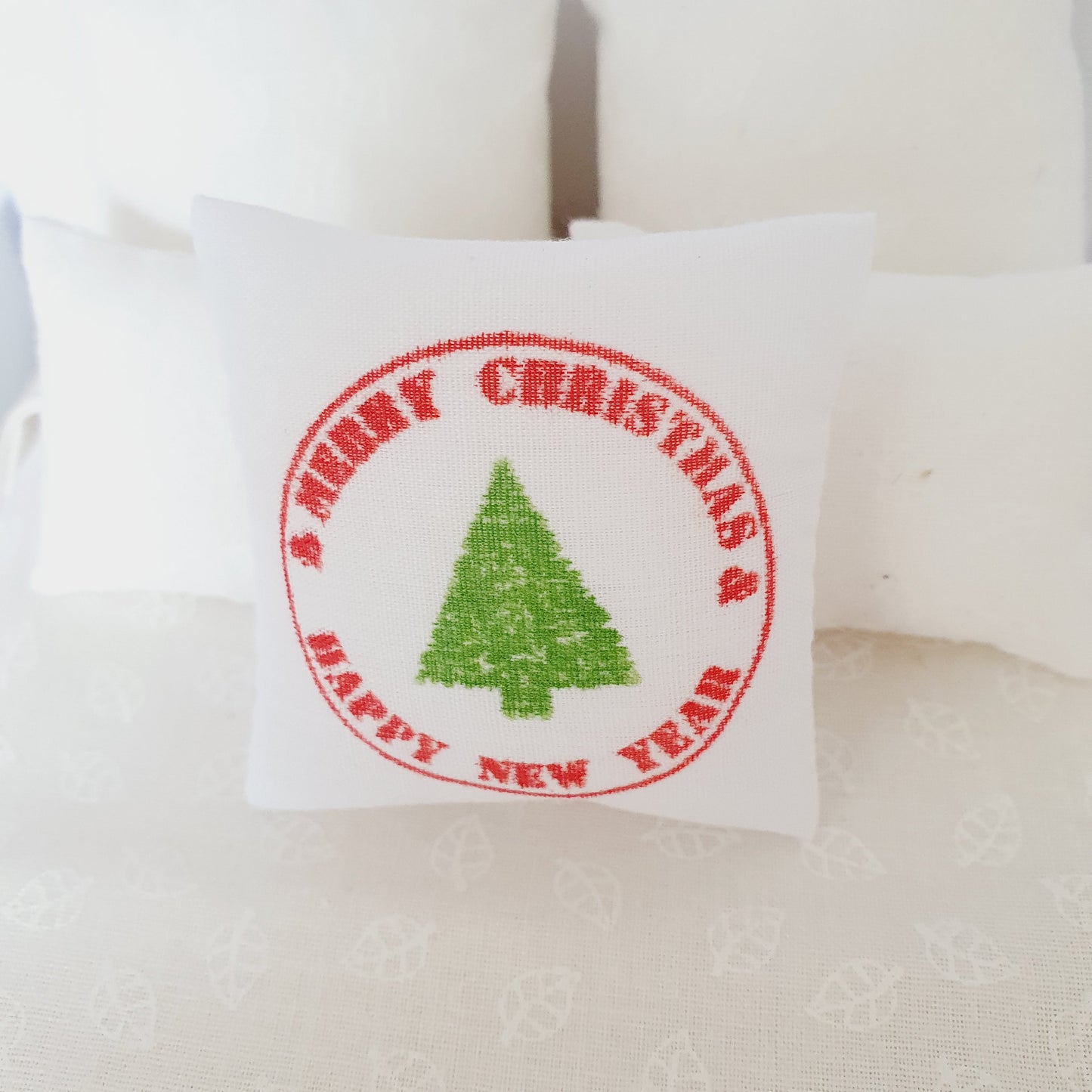 Dolls house Christmas Merry Christmas Cushion, 12th scale cushions, Miniature Christmas cushion