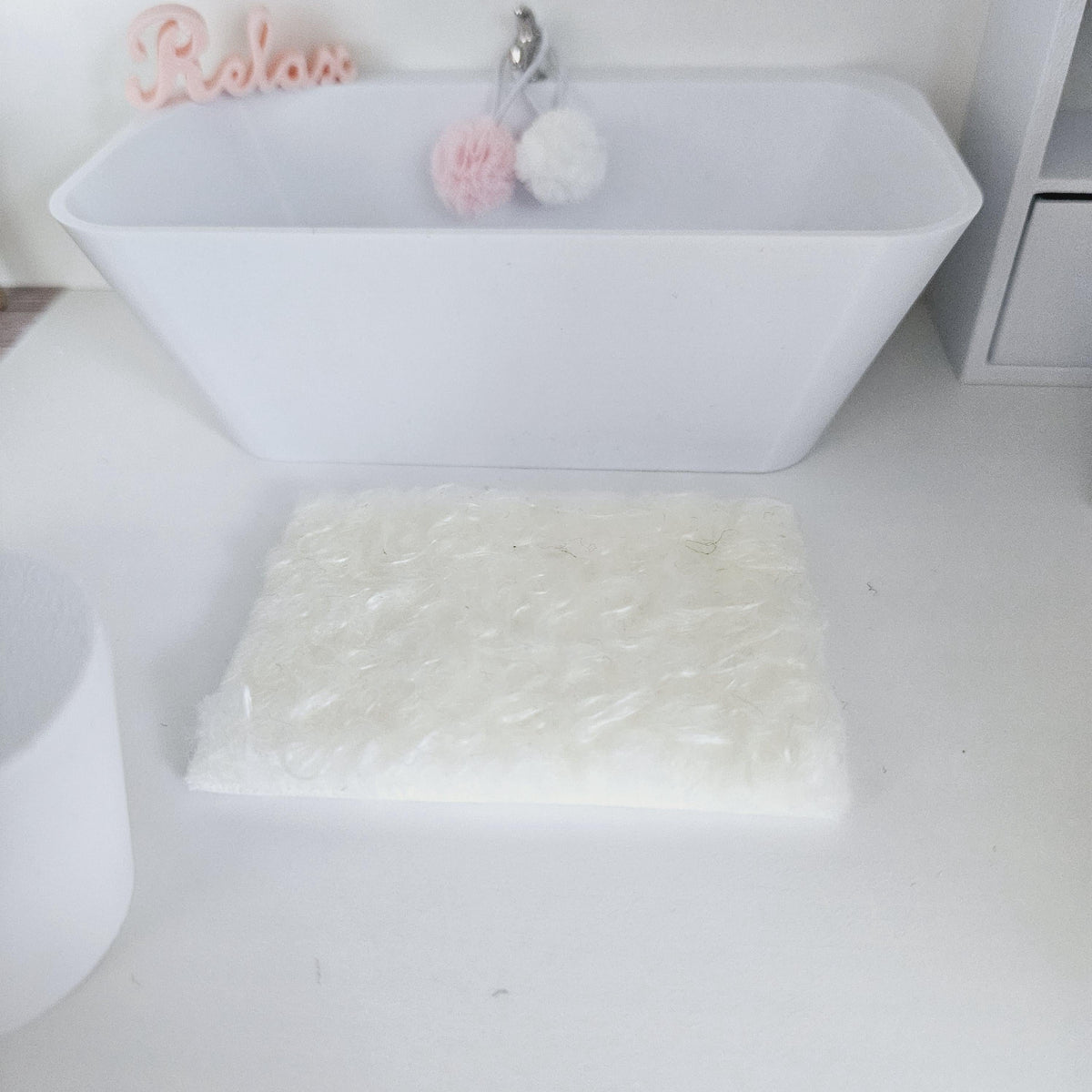Dolls House Fur Fabric Bath Mat | Choice of Colours | 1:12th Scale | Miniature Mat