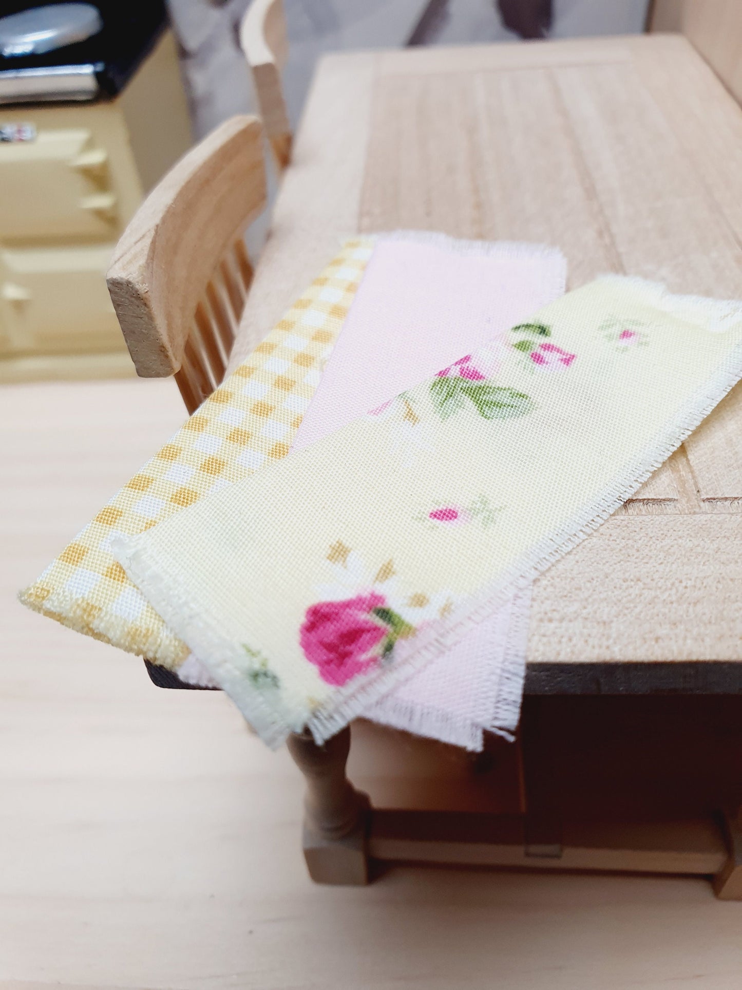 Dolls House Set of 3 Yellow Tea Towels | 12th Scale | Miniature Tea Towels