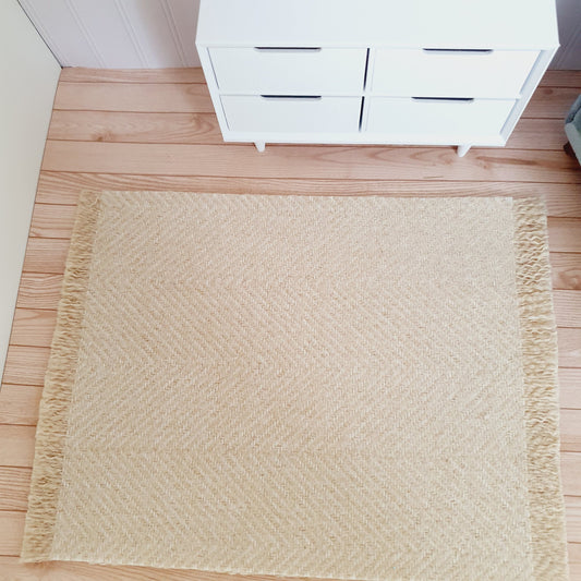 Dolls House Dark Beige Herringbone Rug | 1:12th Scale | Miniature Rug