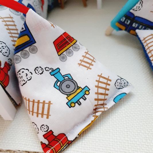 Dolls house Train Design Bean Bag Chair | 1:12 Scale, Miniature bean bag