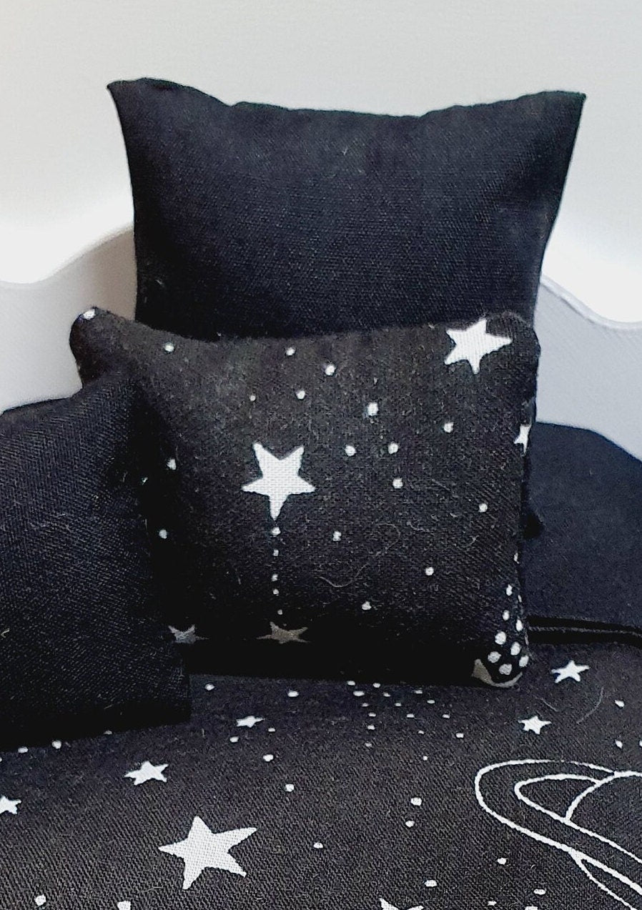 Dolls House Junior Bedding Set – Space Theme, 1:12 Scale