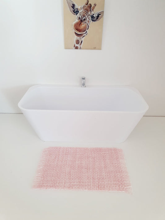 Dolls House Fabric Bath Mat | Choice of Colours | 1:12th Scale | Miniature Mat