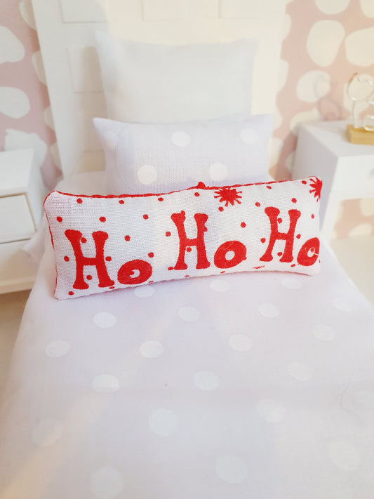 Dolls house Christmas Ho Ho Ho Cushion, 12th scale cushions, miniature cushion