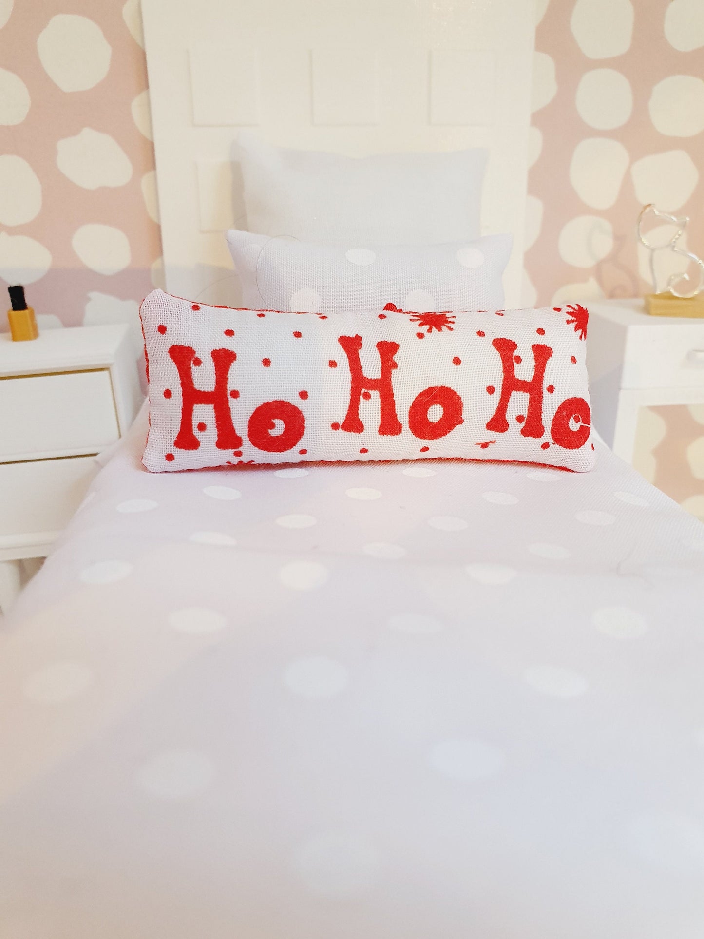 Dolls house Christmas Ho Ho Ho Cushion, 12th scale cushions, miniature cushion