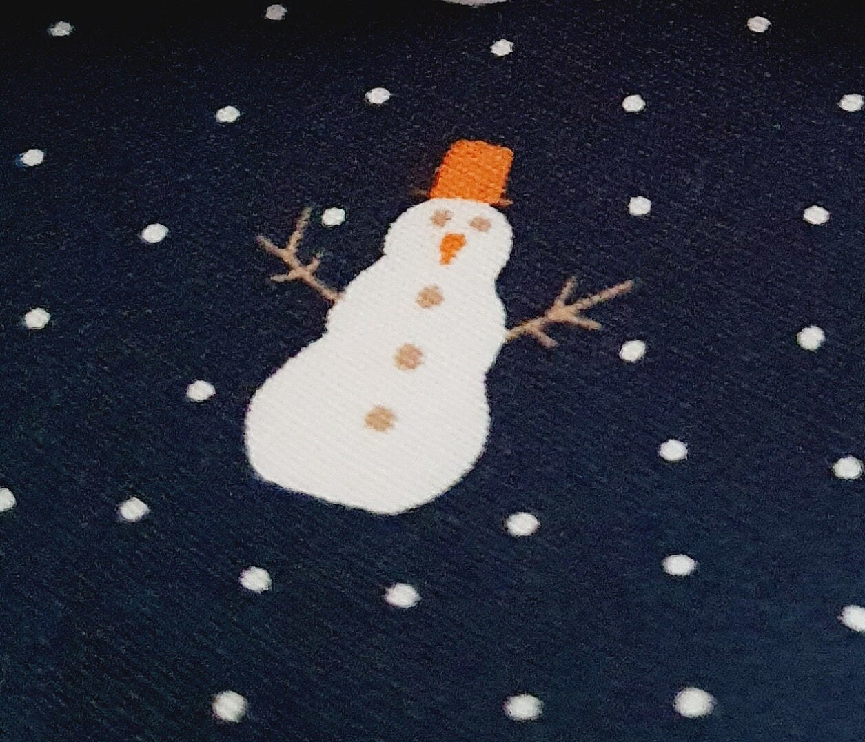 Dolls House Christmas Junior Bedding Set – Snowman & Snowflakes, Handmade in England, 1:12 Scale