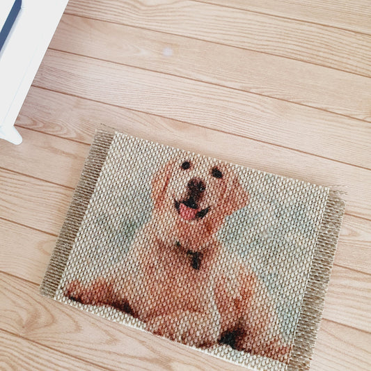 Dolls House Labrador Dog Design Fabric Door Mat | 1:12th Scale | Miniature Mat
