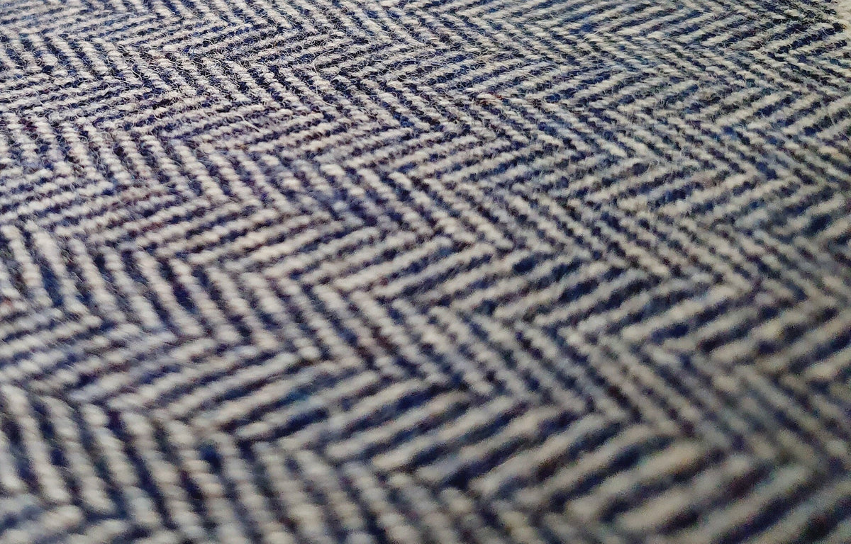 Dolls House Navy Herringbone Rug,  1:12th Scale, Miniature Rug