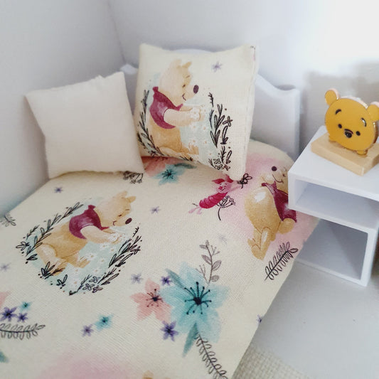 Dolls house Winnie the Pooh Single Bedding Set, 12th Scale, Inch Scale Bedding