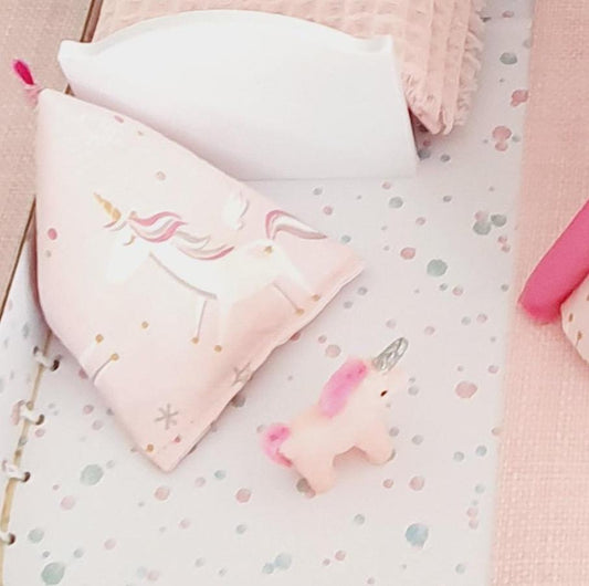 Dolls house Bean Bag Chair | Unicorn design | 1:12 Scale, Miniature bean bag