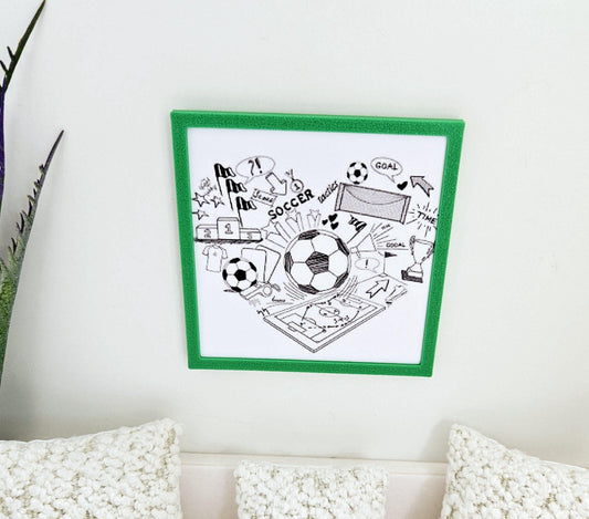 Dolls House Modern Framed Wall Art, Football picture, 12th scale, miniature wall picture for any room
